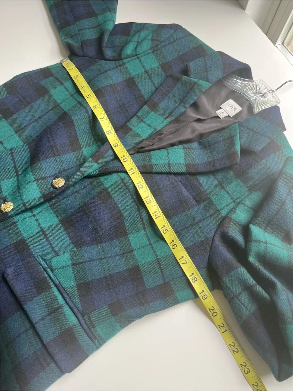 J Crew Factory Black Watch Wool Blend Schoolboy Blazer Tartan Preppy 8
